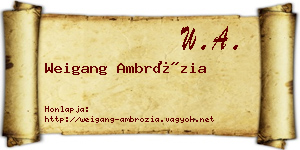 Weigang Ambrózia névjegykártya